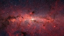 Imatge captada per infraroig del Centre Galàctic de la Via Làctia. / NASA/JPL-Caltech/S. Stolovy (SSC/Caltech) [Public domain]